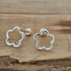 BROQUEL FLOR SILUETA PLATA .925