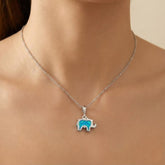 DIJE ELEFANTE OPALO PLATA .925