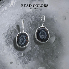 ARETE AGATA DRUZY PLATA .925