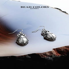 ARETE ESCARABAJO GANCHO PLATA .925