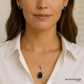 JUEGO FINO ARETE Y DIJE DRUZY PLATA .925