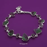 PULSO ZOISITA / RUBI PLATA .925