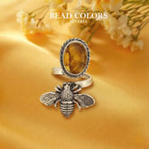 ANILLO ABEJA AMBAR CM PLATA .925