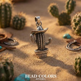 DIJE CACTUS C/SOMBRERO CM PLATA .925