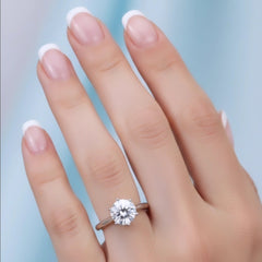 ANILLO MOISSANITA #8 PLATA .925