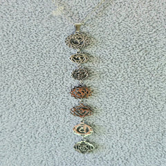 CORBATERO CHAKRAS PLATEADO