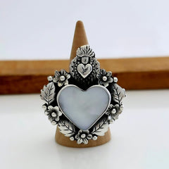 ANILLO SAGRADO CORAZON AJUSTABLE CONCHA