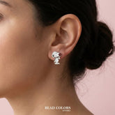 ARETE SNOOPY ESMALTADO PLATA .925
