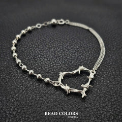 PULSO CORAZON PÚAS PLATA .925