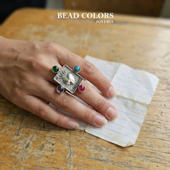 ANILLO LOTERIA EL CORAZON PIEDRA CM PLATA .925