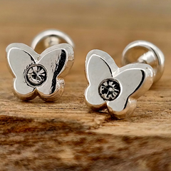 BROQUEL MARIPOSA PLATA .925