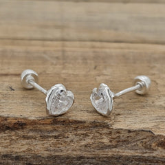 BROQUEL CORAZON BISEL 5MM PLATA .925