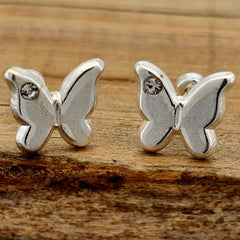 BROQUEL MARIPOSA C/PIEDRA PLATA .925