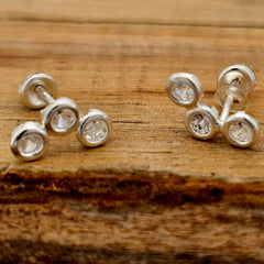 BROQUEL BISEL TRIPLE 3MM PLATA .925
