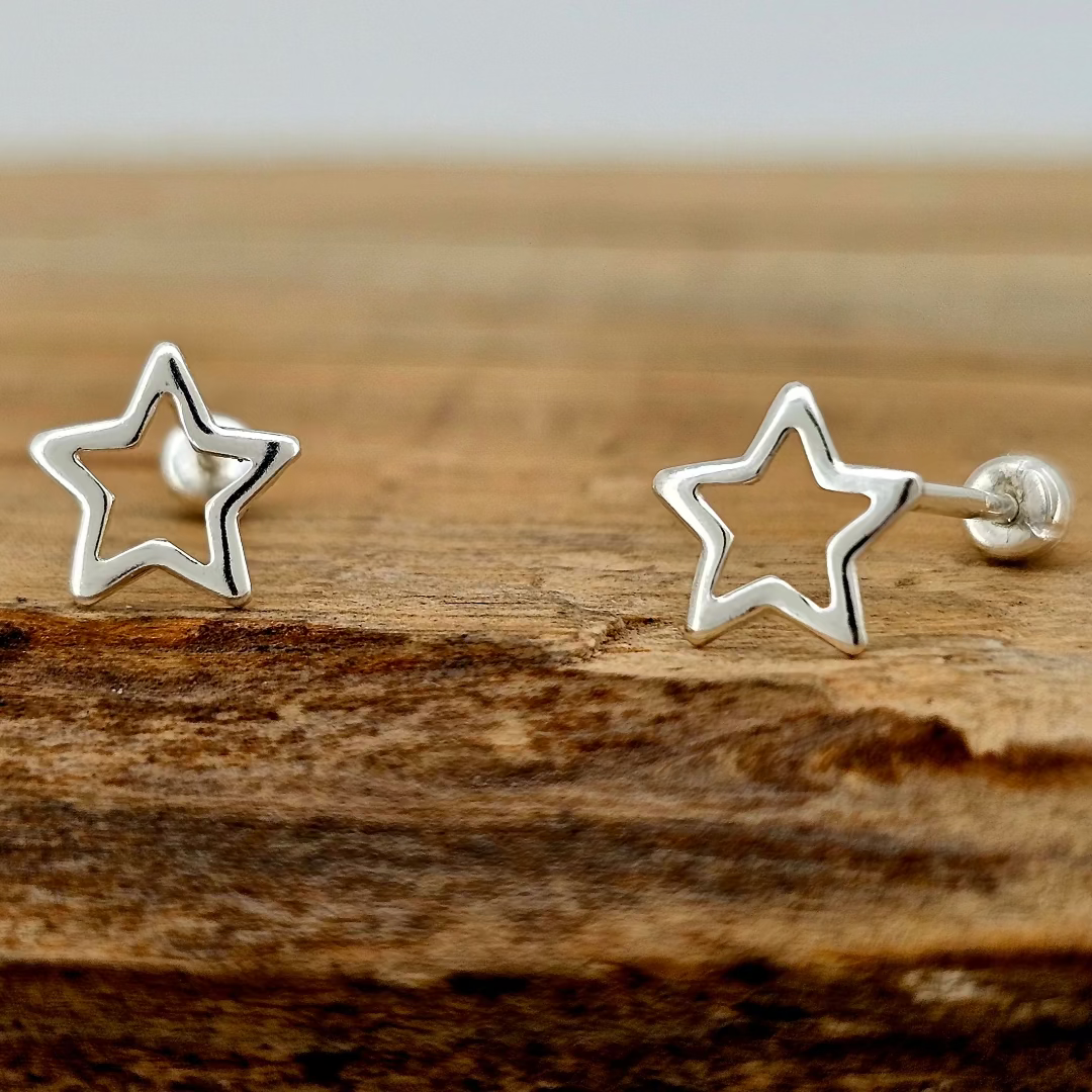 BROQUEL ESTRELLA SILUETA PLATA .925