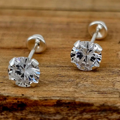 BROQUEL RECTO 5 MM PLATA .925