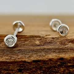 BROQUEL BISEL REDONDO 3MM PLATA .925