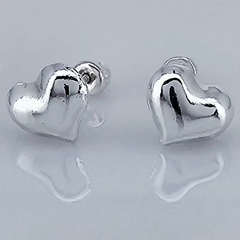 BROQUEL CORAZON PLATA .925