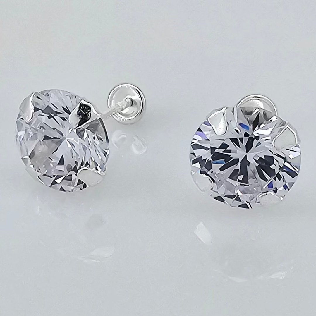 BROQUEL RECTO 8MM PLATA .925