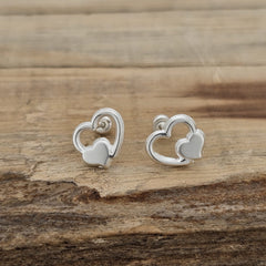 BROQUEL CORAZON SILUETA PLATA .925