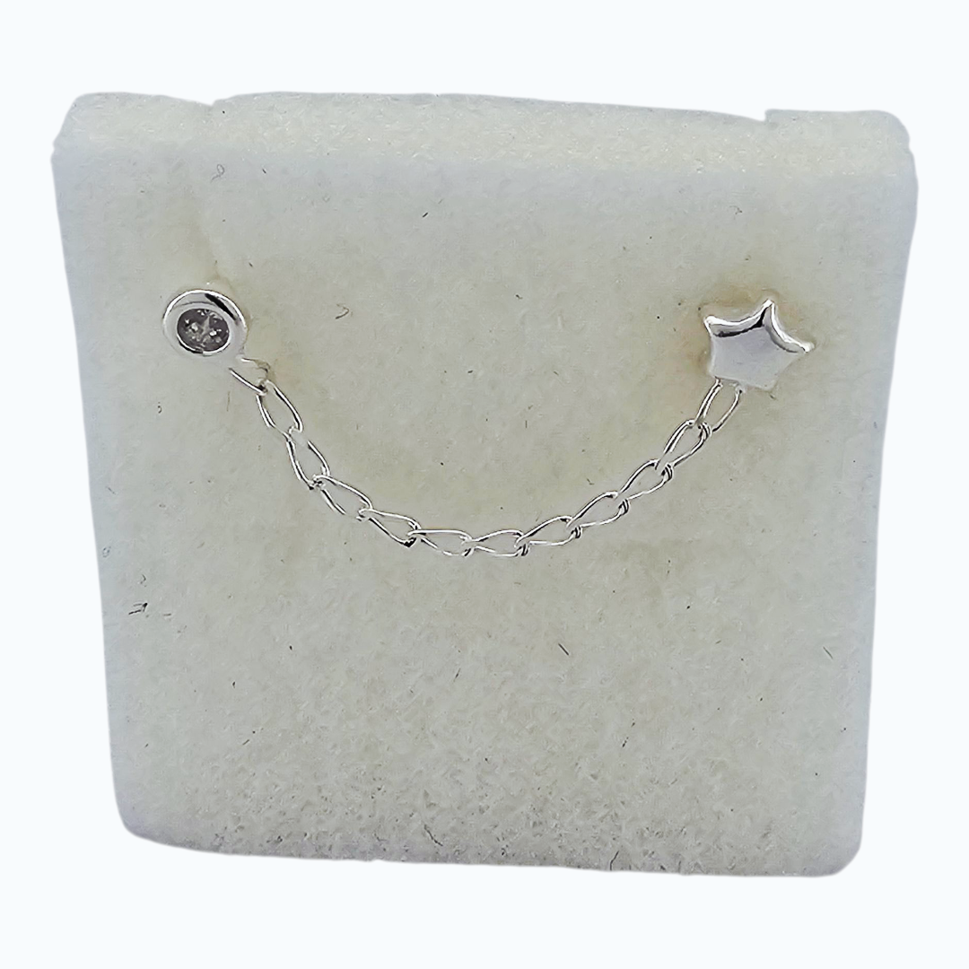 BROQUEL BISEL C/ESTRELLA CADENA PLATA .925