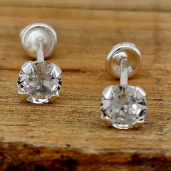 BROQUEL RECTO 4 MM PLATA .925