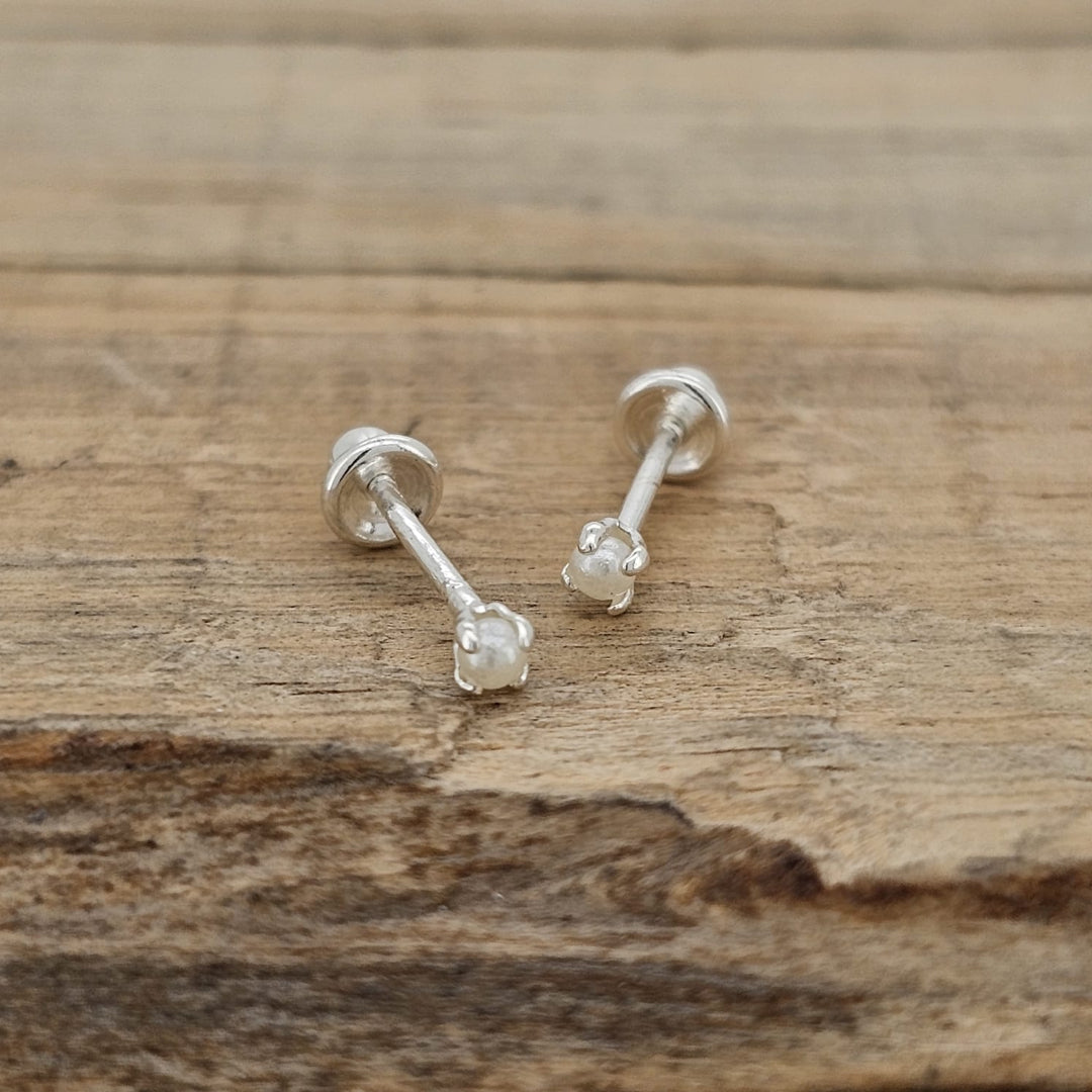 BROQUEL PERLA PLATA .925