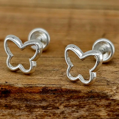 BROQUEL MARIPOSA SILUETA PLATA .925
