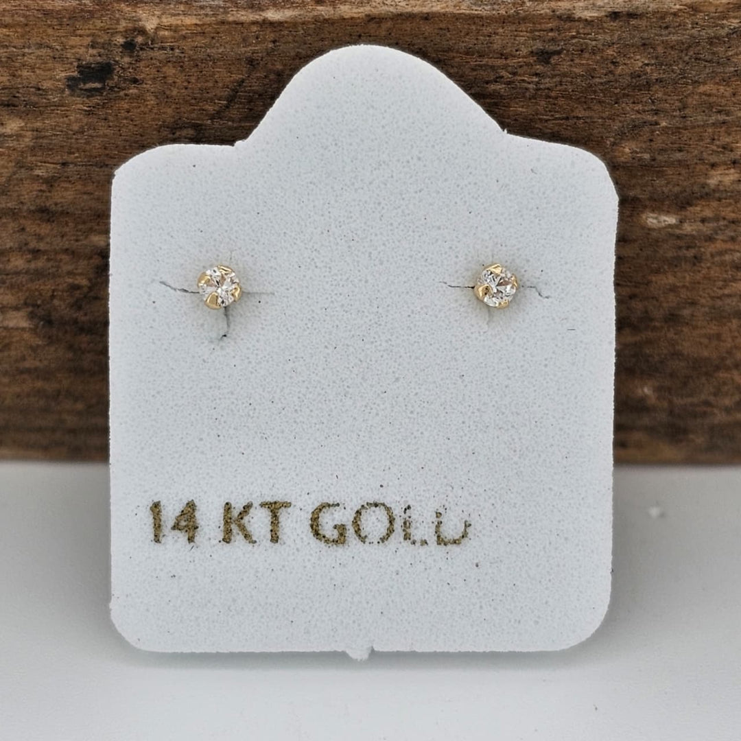 BROQUE SOLITARIO 2MM ORO 14K