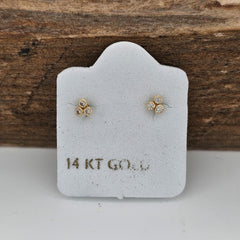 BROQUEL TREBOL MINI BISEL ORO 14K