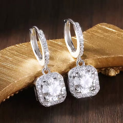 MOISSANITA ARRACADA 6.5 MM PLATA .925