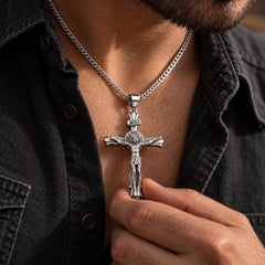 CRUZ CON CRISTO PLATA .925
