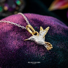 DIJE COLIBRI C/DORADO PLATA .925