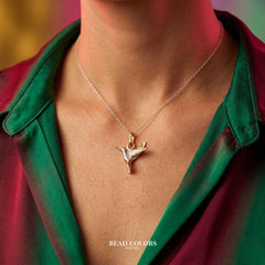 DIJE COLIBRI C/DORADO PLATA .925