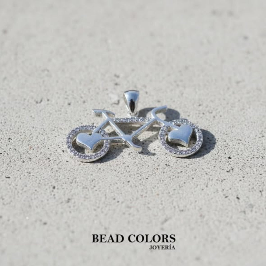 DIJE BICI C/ZIRCONIA PLATA .925