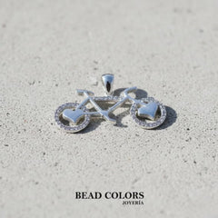 DIJE BICI C/ZIRCONIA PLATA .925