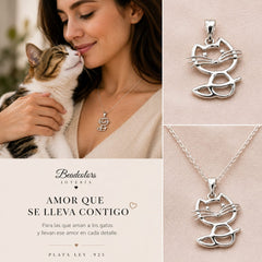 DIJE GATO PLATA .925