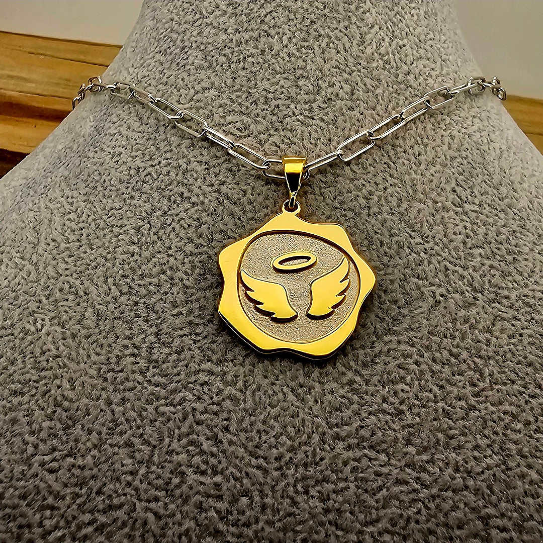 DIJE ALAS DORADO PLATA .925