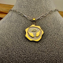 DIJE ALAS DORADO PLATA .925