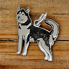 DIJE PERRO HUSKY PLATA .925