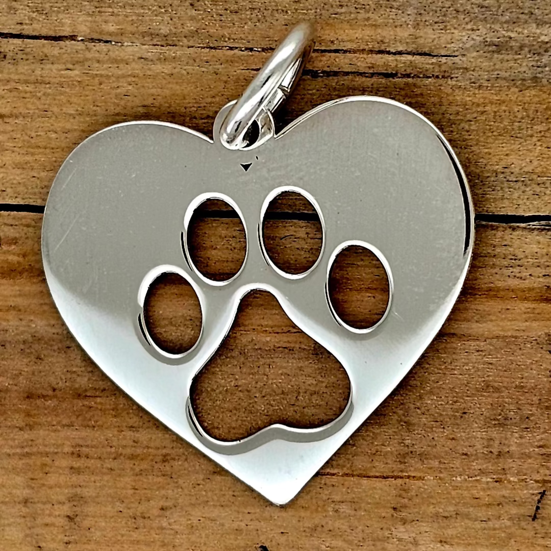 DIJE HUELLA / CORAZON PLATA .925