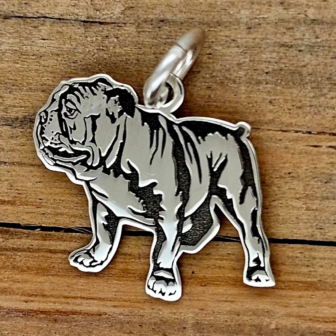 DIJE PERRO BULLDOG PLATA .925