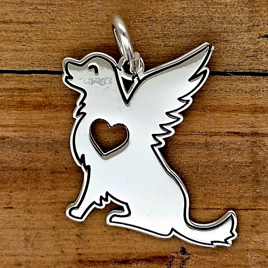 DIJE PERRO ALAS PLATA .925