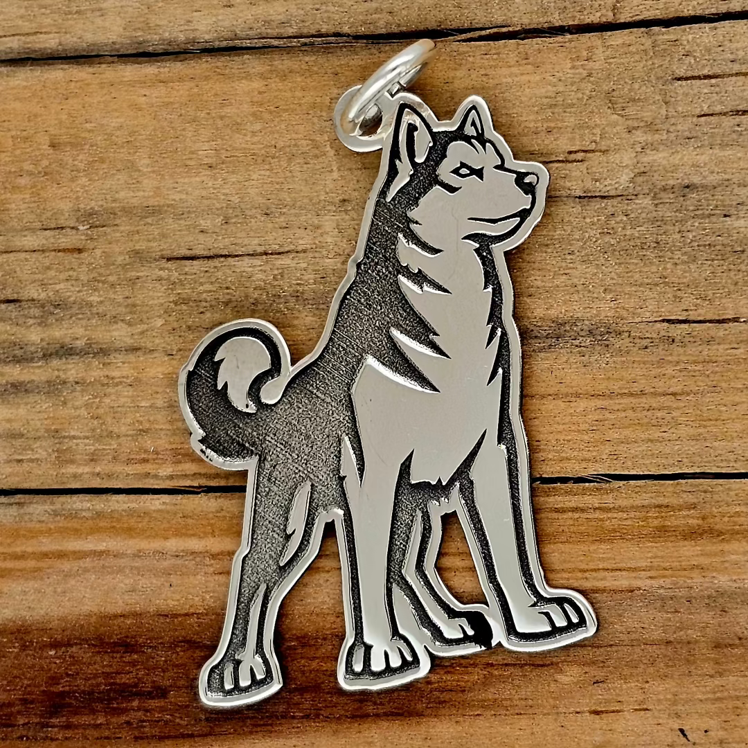 DIJE PERRO HUSKY PLATA .925