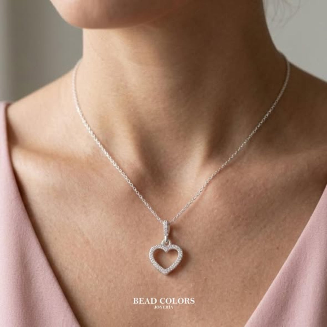 DIJE CORAZON C/ZIRCONIA PLATA .925