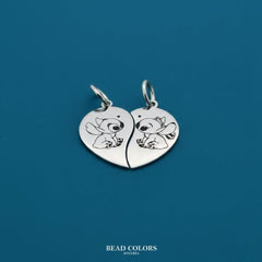 DIJE CORAZON/STITCH PLATA .925