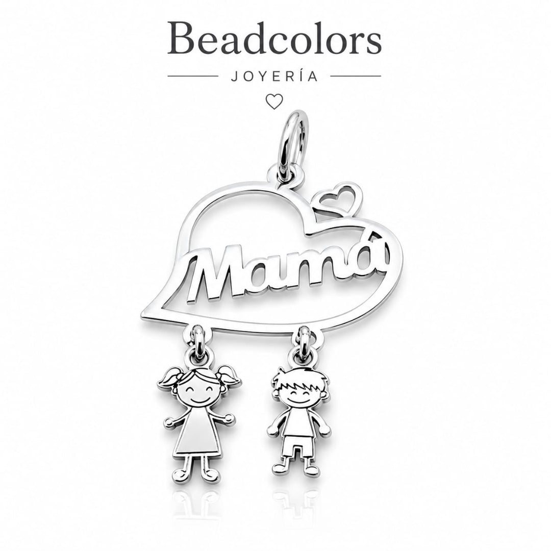 DIJE MAMÁ C/2 NIÑ@S PLATA .925