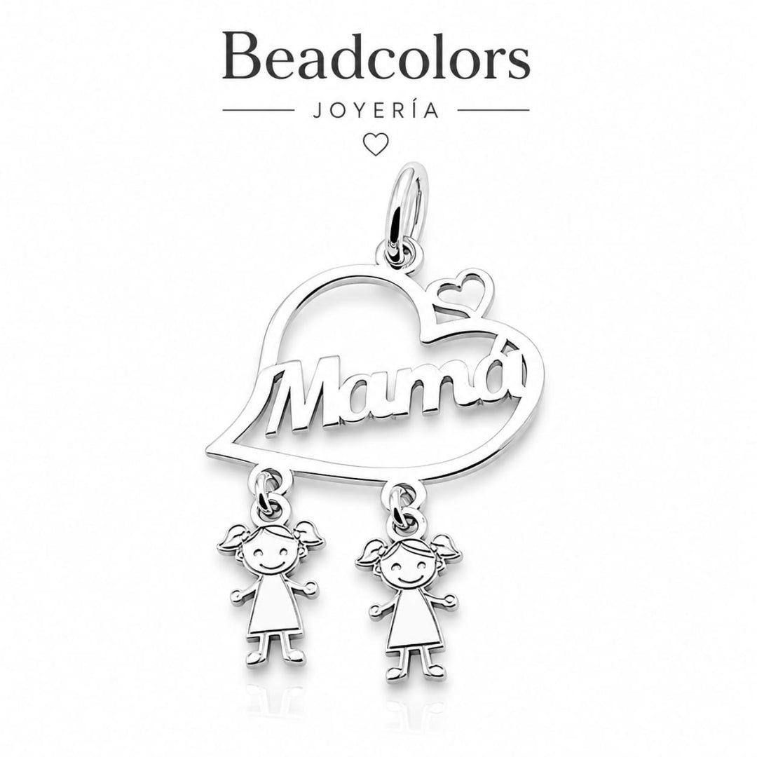 DIJE MAMÁ C/2 NIÑ@S PLATA .925