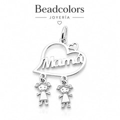 DIJE MAMÁ C/2 NIÑ@S PLATA .925