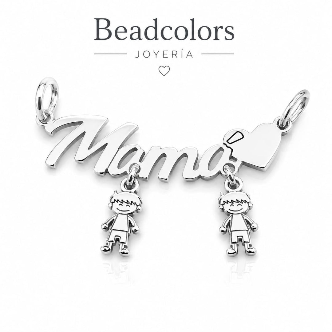 DIJE MAMÁ C/2 NIÑ@S PLATA .925